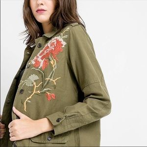 Anthropologie Hei Hei Green Embroidered Jacket. Worn once. Size small.